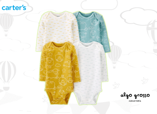 PACK 4 BODYS TALLE NB - MANGA LARGA OVEJA art.11720410