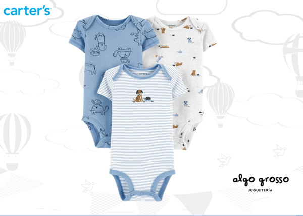 PACK 3 BODYS TALLE 6M - MANGA CORTA "ANIMALES" art.1J066110