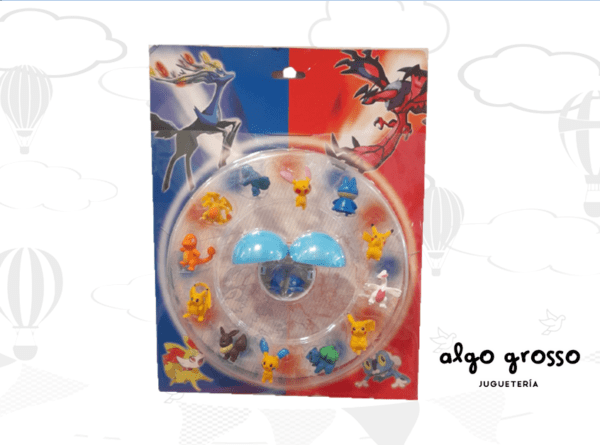 POKEMON - MINI POKEBOLA CON 12 MINI FIGURAS "ALTERNATIVO"