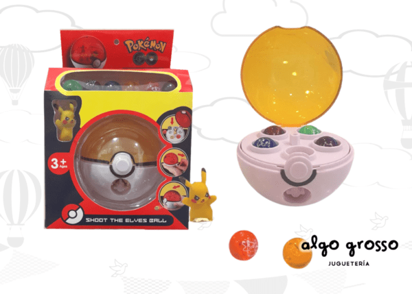 POKEMON -  POKEBOLA LANZA 6 MINI ESFERAS + FIGURA "ALTERNATIVO"
