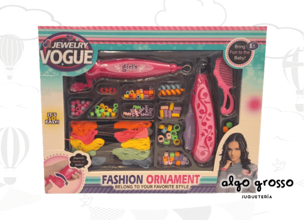 SET MOSTACILLAS-TRENZADOR + ACCESORIOS "JEWELRY VOGUE" art.BL912E