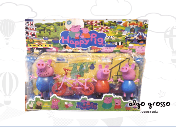 PEPPA PIG SET 3 FIGURAS + BICICLETA "ALTERNATIVO"