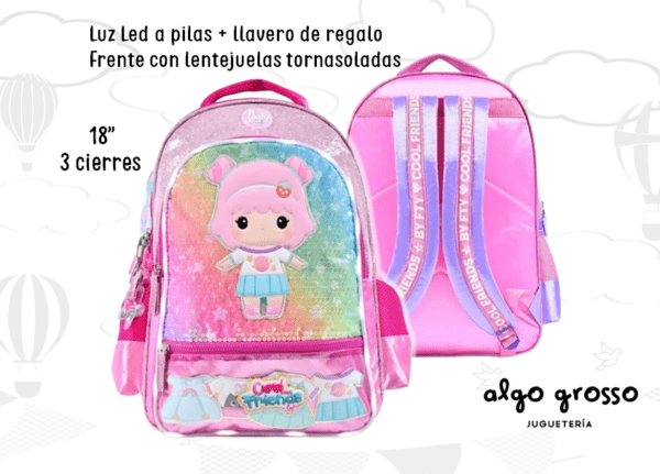 MOCHILA COLGANTE 18" FOOTY LED "COOL FRIENDS" art.F1813