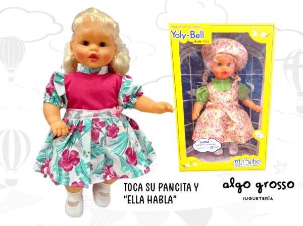 MUÑECA MARILU 50 CM "TOCA SU PANCITA Y HABLA" art.906