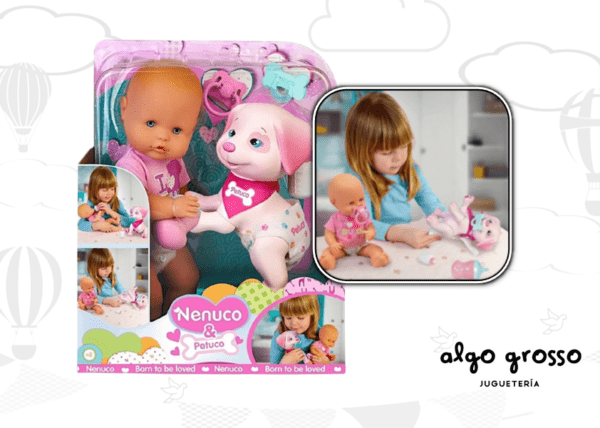 NENUCO Y PETUCO BEBE 35CM + MASCOTA art.17204