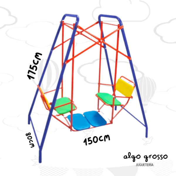 HAMACA GEMELA 2 LUGARES METAL/PLASTICO 1,75CM art.JLP1