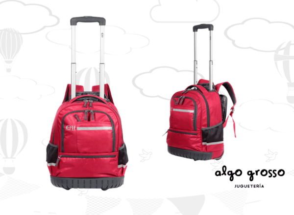 MOCHILA ELF CON CARRO 18" BASE GOMA 4 CIERRES art.6432A