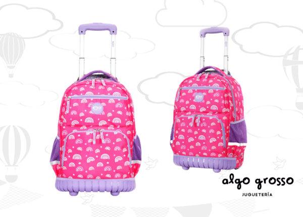 MOCHILA ELF CON CARRO 18" BASE GOMA 3 CIERRES art.6433A