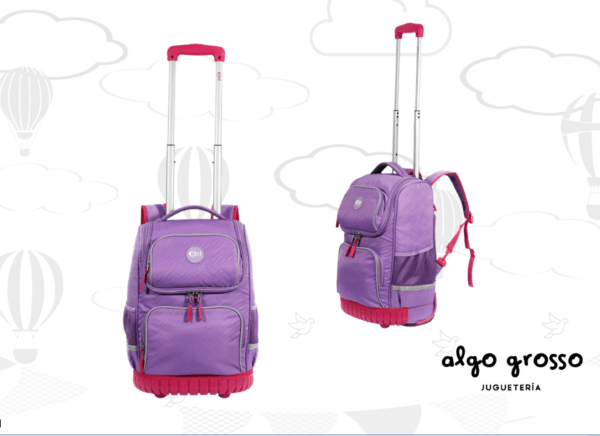 MOCHILA ELF CON CARRO 18" BASE GOMA 3 CIERRES art.6437A