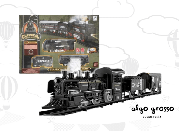PISTA DE TREN TREN "MAQUINA +2 VAGONES Con LUZ Y SONIDO" art.F8294
