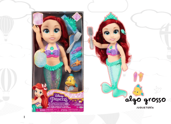 MUÑECA ARIEL 38CM CON MUSICA Y LUZ "SIRENITA" art.224926