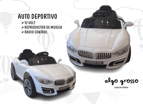 AUTO DEPORTIVO A BATERIA 12VOLT CON RADIO CONTROL - LUZ Y SONIDO