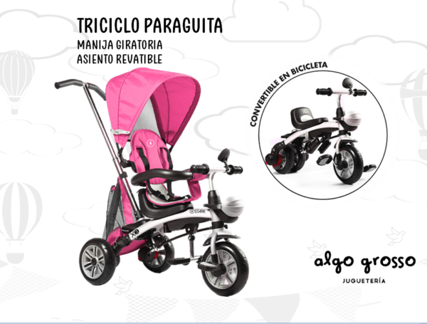 TRICICLO X3 ASIENTO 360° - TRANSFORMA EN BICICLETA art.6200