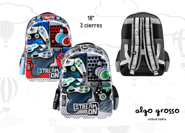 MOCHILA COLGANTE 18" FOOTY LED "GAMER 3D" art.F1703