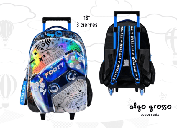 MOCHILA CARRO 18" FOOTY LED "GAMER 3D" art.F1711