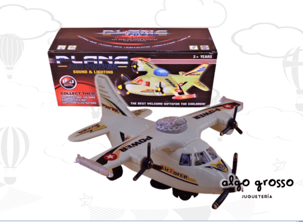 AVION A PILA "PLANE AIR POWER" CON LUZ, SONIDO Y MOVIMIENTO art.F8442