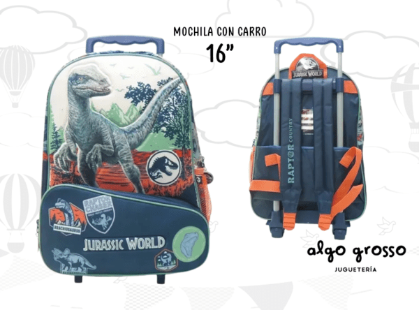MOCHILA CARRO 16¨ JURASSIC WORLD - WABRO art.10055