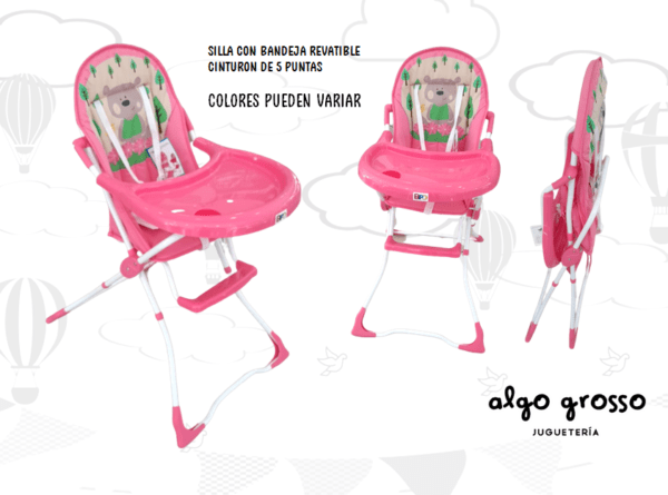 SILLA DE COMER INFANTIL- CON CINTURON Y BANDEJA DESMONTABLE art.SC01N