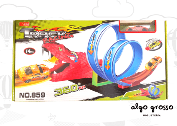 PISTA DE CARRERA SERPIENTE GIRO 360° + AUTO art.BL7312