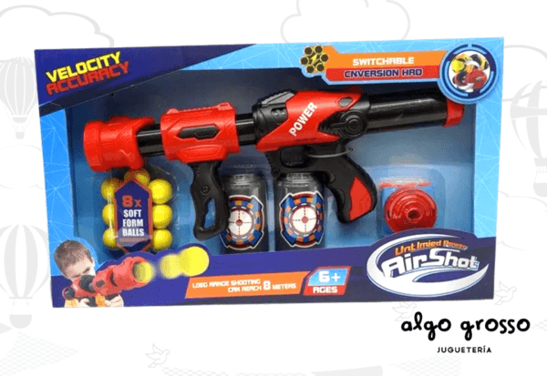 ARMA DE 40cm LANZA DARDOS - PELOTAS + 2 LATAS art.BL6950