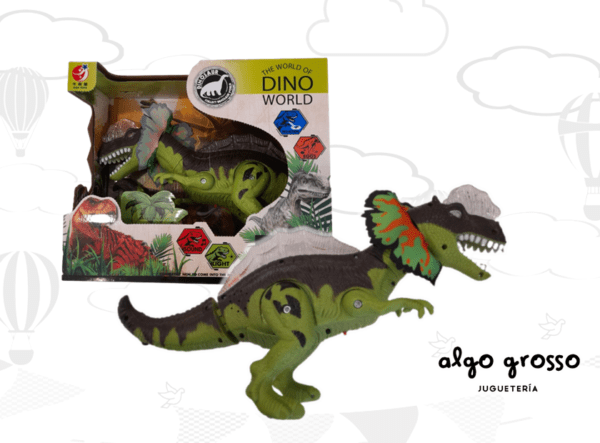 DINOSAURIO "DINO WORLD" 42CM CAMINA - LUZ Y SONIDO art.BL7401