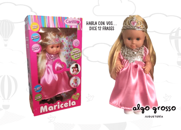 MARICELA MUÑECA PRINCESA 40CM - HABLA 12 FRASES art.825