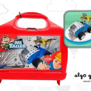 MI TALLER - VALIJA DE 80 PIEZAS METAL PARA ARMAR + HERRAMIENTAS DE VERDAD art.1114