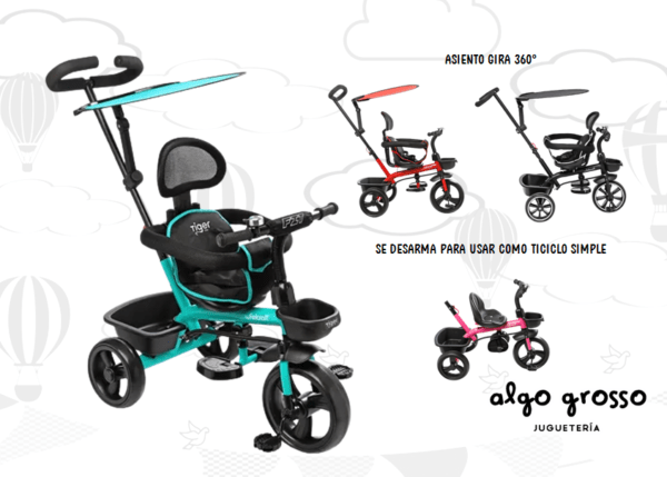 TRICICLO FIT LITTLE TIGER, ASIENTO 360 Y BARRA DIRECCION "FELCRAFT" art.3211F