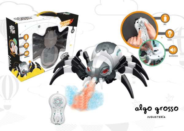 ARAÑA RADIO CONTROL "SPID FIRE" CON LUZ - SONIDO Y EFECTO FUEGO art.IK0273