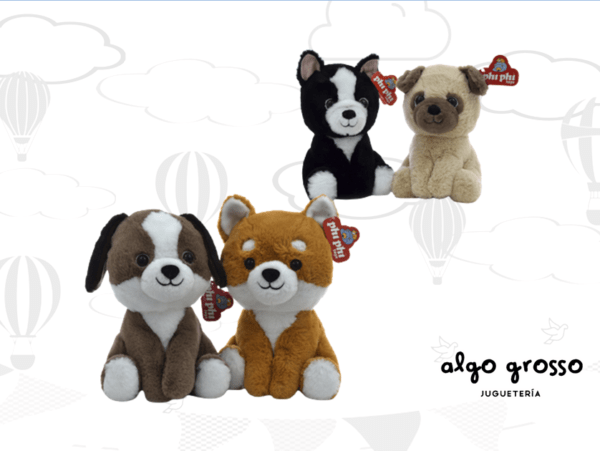 PERRO SENTADO PELUCHE DE 30CM "SURTIDO" art.8106