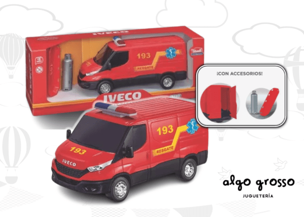 CAMION IVECO UTILITARIO DE RESCATE DE 26cm + ACCESORIOS art.IKUSUAL50