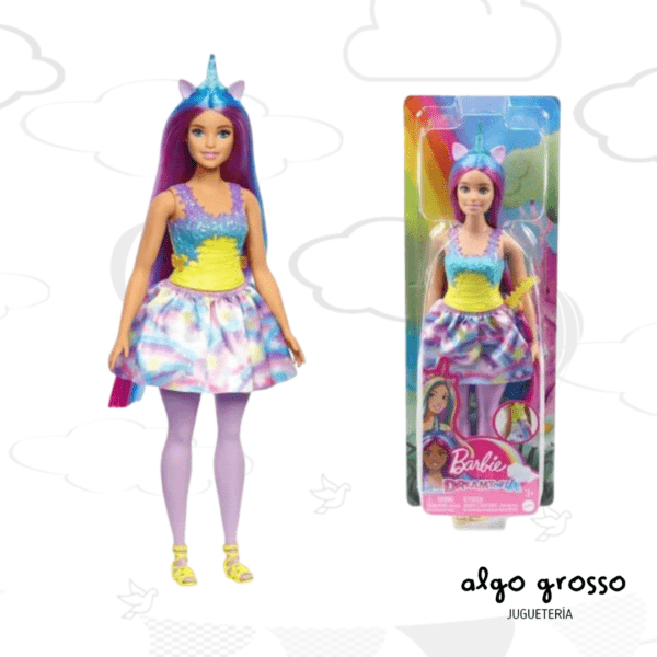 BARBIE DREAMTOPIA MUÑECA UNICORNIO DE 29CM art.HGR21