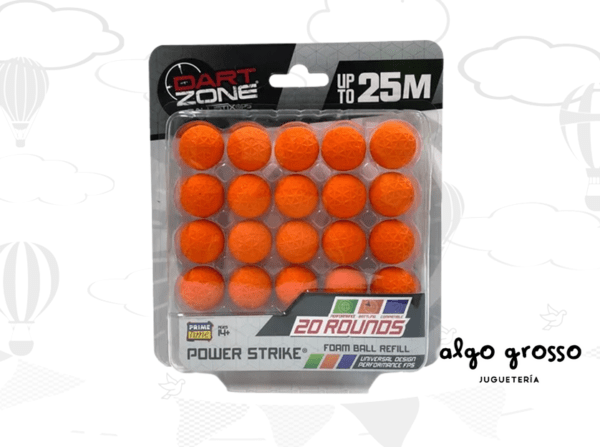DART ZONE REPUESTO 20 PELOTAS PARA ARMA art.61091