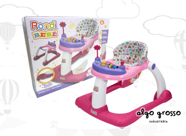 RONDI BABY STEPS ANDADOR / CAMINADOR 2 EN 1 ROSA art.1004