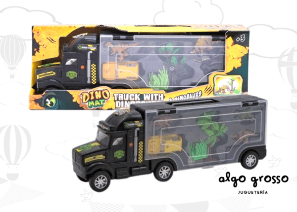 CAMION DE 34CM DINOMAT TRANSPORTA AUTOS Y DINO art.IK0110