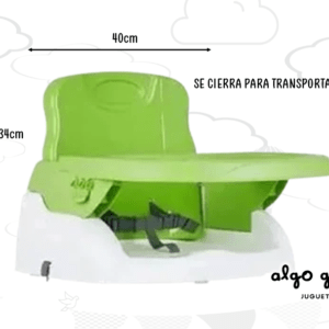 SILLA DE COMER PLEGABLE SIN PATAS VERDE/BLANCA art.OKBB0290