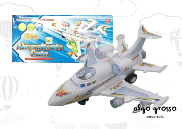 AVION DE 29CM AIRCRAFT CUTE CON MOVIMIENTO, LUZ Y SONIDO art.5323/758A
