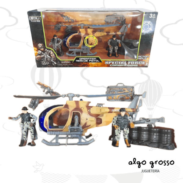 SET MILITAR "SPECIAL FORCE" 2 FIGURAS + VEHÍCULOS +ACCESORIOS art.1662262