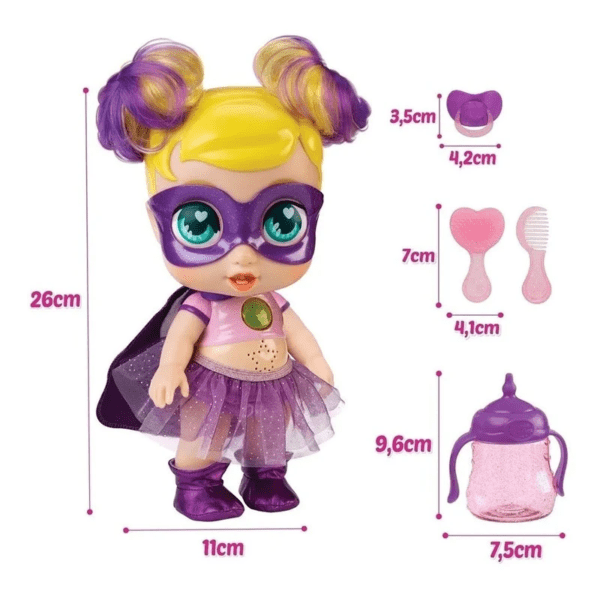 SUPER CUTE REGI MUÑECA SUPERHEROÍNA CON LUZ Y SONIDO art.SC042 - Imagen 3