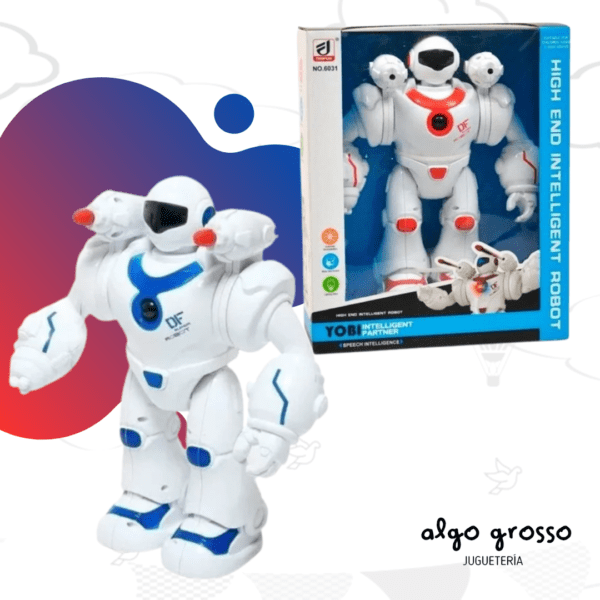 ROBOT DE 25CM YOBI INTELIGENTE CAMINA TIENE LUZ Y SONIDO art.RB03