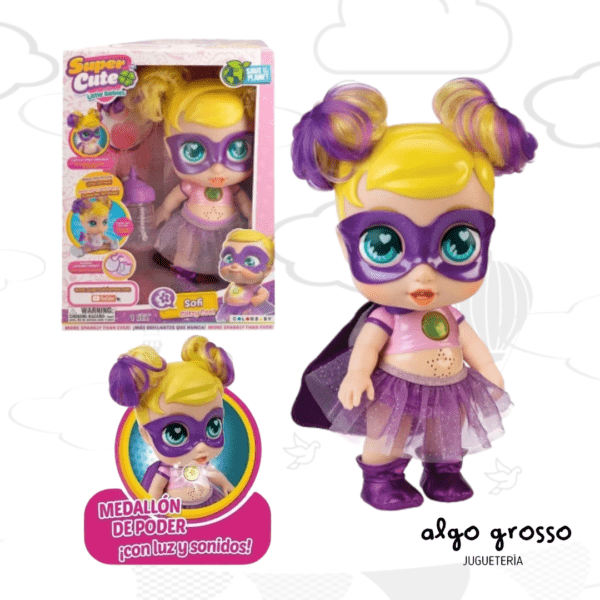 SUPER CUTE REGI MUÑECA SUPERHEROÍNA CON LUZ Y SONIDO art.SC042