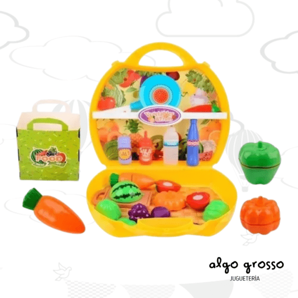 VALIJA PICNIC FRUTAS Y VERDURAS CON ABROJO SET DE 39 PIEZAS art.ZPYA1363352B