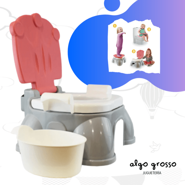 PELELA CON TAPA 3EN1 ECO (GRIS CON ROSA) art.OKBB0284
