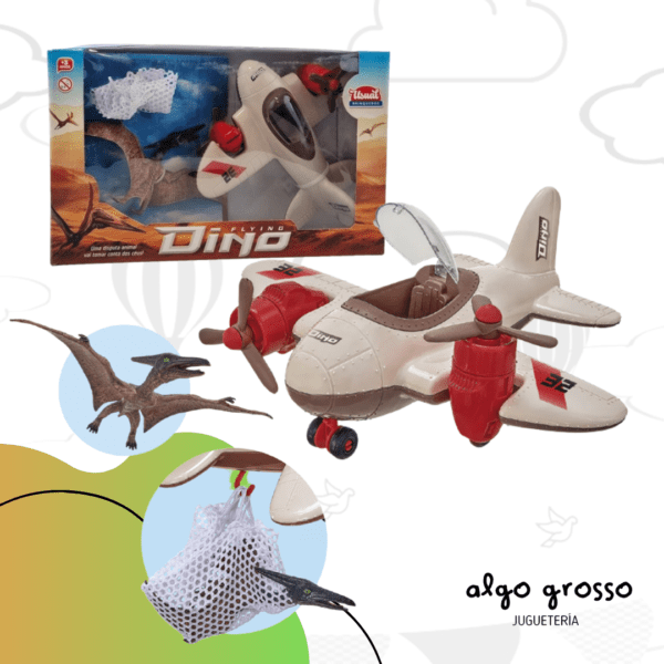 DINOSAURIO VOLADOR + AVION CAZADOR "DINO FLYING" art.IKUSUAL43