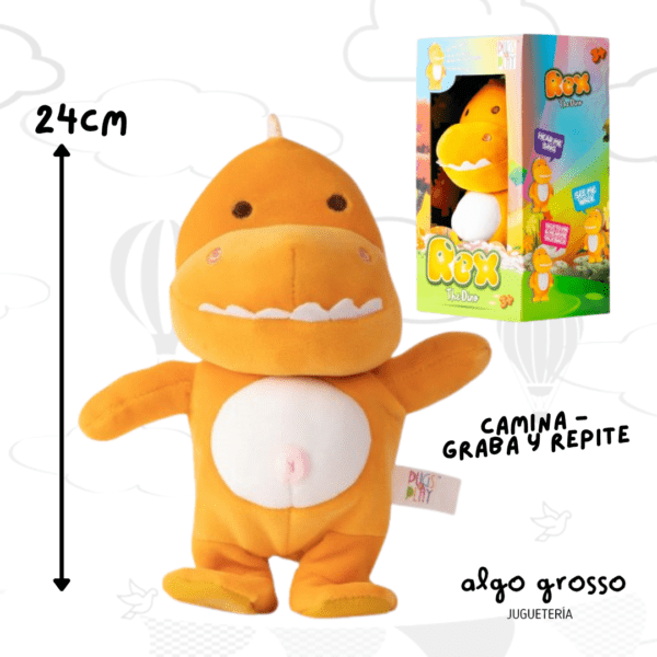 PELUCHE REX EL DINO CANTA, CAMINA Y REPITE art.22338