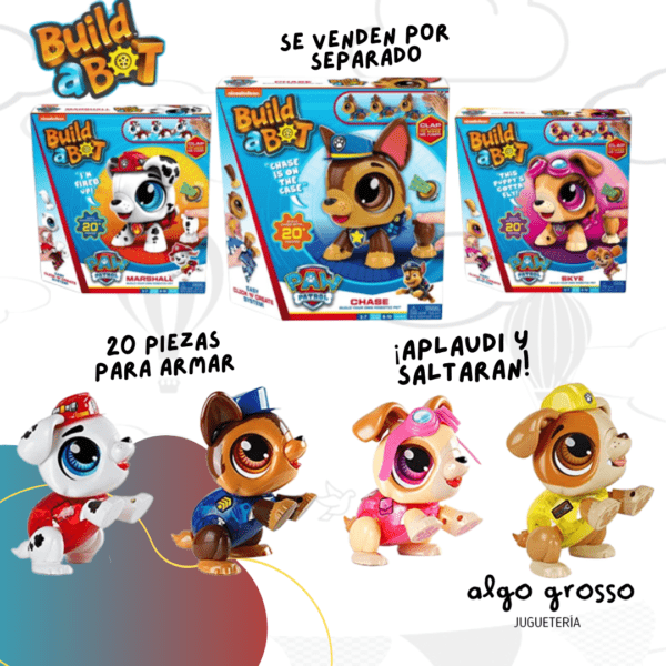BUILD A BOT PAW PATROL PARA ARMAR - APLAUDE Y SALTA art.173496