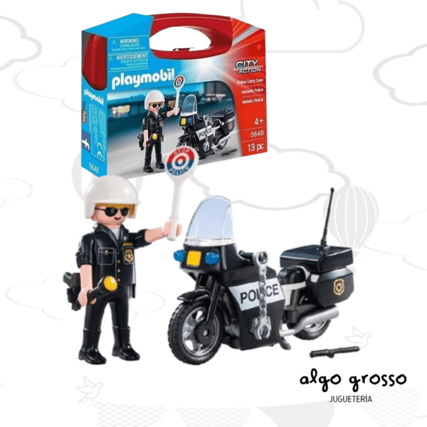 PLAYMOBIL MALETIN DE POLICIA + MOTO art.5648