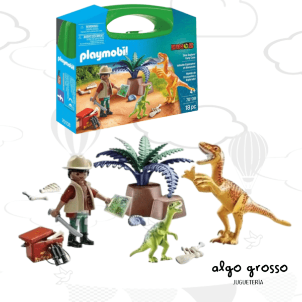 PLAYMOBIL MALETIN DE DINOSAURIOS Y EXPLORADOR art.70108