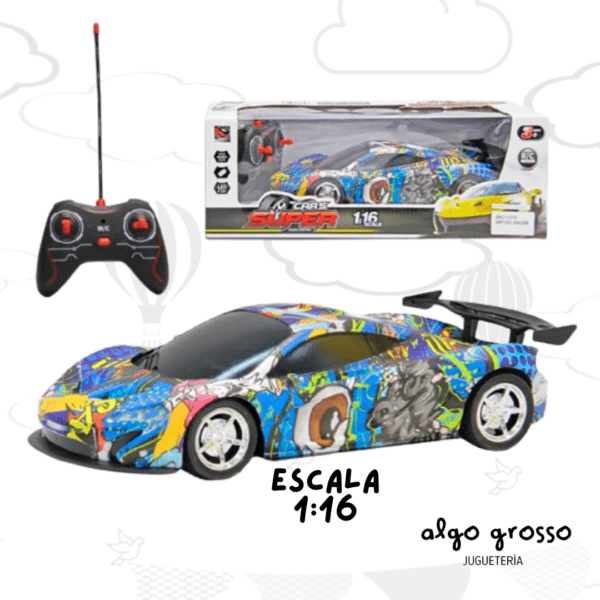 AUTO DEPORTIVO A RADIO CONTROL GRAFITI "CARS SUPER" art.53833