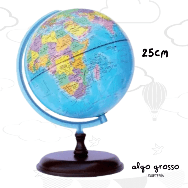 GLOBO TERRAQUEO POLITICO BASE MADERA 25CM art.259W